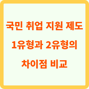 국민 취업 지원 제도 1유형과 2유형 차이점 비교_표지