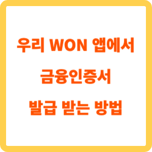 우리 WON 앱에서 금융인증서 발급 받는 방법_표지